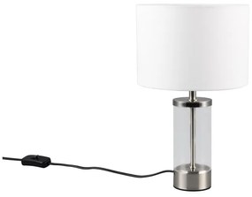 Настолна лампа в сребристо с текстилен абажур (височина 33,5 cm) Grazia - Trio