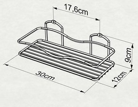 ПОСТАВКА ЗА БАНЯ TEKNO TEL BK-011B , 1 ниво , черно