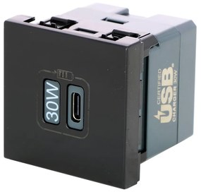 Legrand Розетка USB за зареждане тип C Power Delivery 30W 2 мод. цвят Черен Mosaic - 079185L