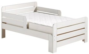 Бяло за подрастващи детско легло от масивен бор с включена подматрачна рамка Jumper – Vipack