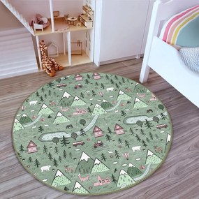 Зелен детски килим ø 80 cm Comfort - Mila Home