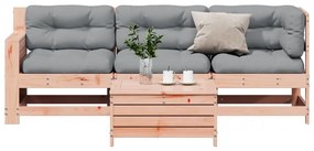 3250774 vidaXL Градински комплект с възглавници, 4 части, дугласко дърво масив