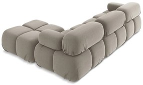 Бежов кадифен модулен ъглов диван Lokua – Makamii