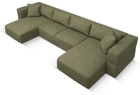 Светлозелен ъглов U-образен диван Esther – Milo Casa