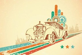 Тапет – Автомобил с винтидж фон
