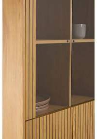 Витрина от дъбов декор в естествен цвят 80x180x40 cm Jaipur – Actona