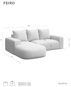 Антрацитен ъглов диван (ляв ъгъл) Feiro - MESONICA