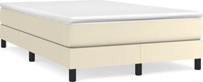 3120690 vidaXL Рамка за легло с пружини кремава,120x200 см, изкуствена кожа