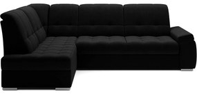Черен разтегателен ъглов диван с място за съхранение (ляв ъгъл L форма) Sado – ELTAP