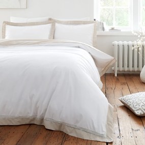 Бяло памучно единично спално бельо 135x200 cm Oxford - Bianca