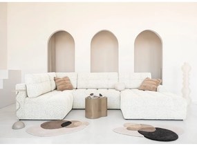 Кремав разтегателен модулен ъглов диван с място за съхранение (ляв ъгъл) Lulu – Miuform