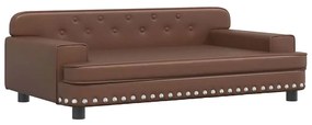 3196289 vidaXL Детски диван кафяв 90x53x30 см изкуствена кожа