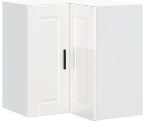 854099 vidaXL Кухненски стенен ъглов шкаф Porto, бял гланц, инженерно дърво
