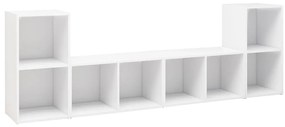 3079970 vidaXL ТВ шкафове, 4 бр, бeли, 72x35x36,5 см, инженерно дърво