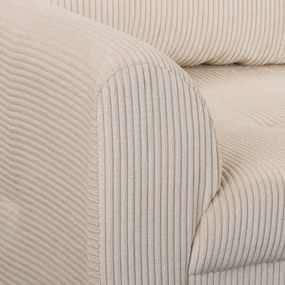 Кремав ъглов диван от велур (десен ъгъл) Ariella - Ropez