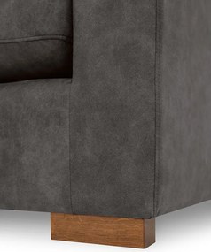 Антрацитен ъглов диван от изкуствена кожа (ляв ъгъл) Hamburg – Scandic