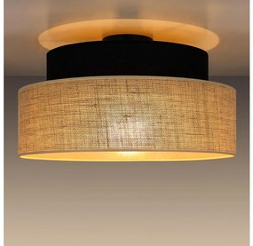 Плафон BOHO 1xE27/60W/230V Ø 40 см черен/бежов