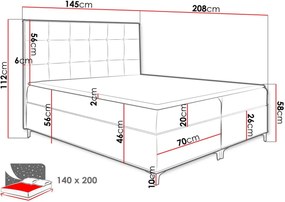 Тапицирано легло Snake-Kokkino-140 x 200