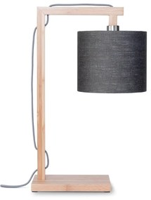 Настолна лампа с тъмносив абажур и бамбукова конструкция Himalaya - Good&amp;Mojo
