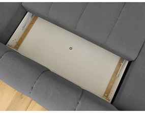 Тъмносив сгъваем/с място за съхранение ъглов диван (десен ъгъл/U форма) Fuji – Bobochic Paris