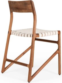 Трапезен стол в бял и кафяв цвят Fawn – Gazzda