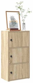 860366 vidaXL Библиотека, сонома дъб, 40x24x77 см, инженерно дърво