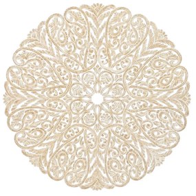 Декорация за стена Home ESPRIT Бял Естествен Mandala Индианец 119 x 1,5 x 119 cm