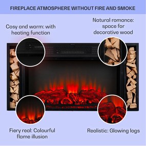 Klarstein Villarrica, електрическа камина, 1900 W, LED технология, дистанционно управление