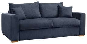 Тъмносин разтегателен диван от рипсено кадифе 225 cm Augustin – Bobochic Paris