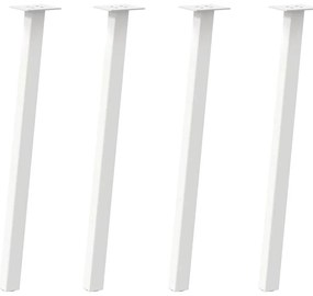 4012493 vidaXL Крака за конзолна маса, 4 бр., бели, 72 см, стомана