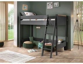 Тъмно сиво повдигнато детско легло 90x200 cm London - Vipack