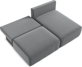 Сив кадифен сгъваем/с място за съхранение ъглов диван (десен ъгъл) Kalena – Makamii
