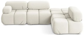 Бял кадифен модулен ъглов диван (десен ъгъл) Lokua – Makamii