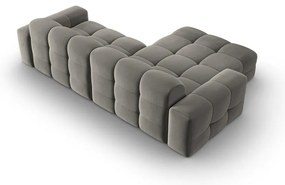 Ъглов диван от сиво кадифе (ляв ъгъл) Kendal - Micadoni Home