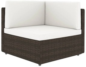 3067156 vidaXL Градински комплект с възглавници, 10 части, кафяв полиратан