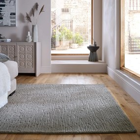 Сив ръчно изработен вълнен килим 120x170 cm Harris Boucle – Flair Rugs