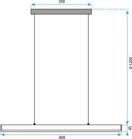 Лампа Led APP1447-CP BLACK 80cm