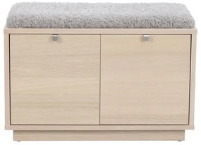 Сива/естествена стойка за обувки от декор от дъб за сядане Confetti – Rowico