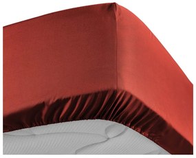 Еластичен чаршаф от памук перкал тухлен 180x200 cm Percaline – douceur d'intérieur