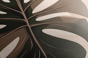 Картина на платно – Абстрактни ботанически форми монстера