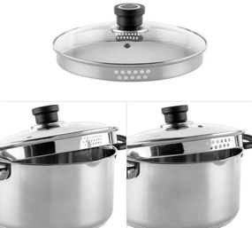 Тенджера Luigi Ferrero Sophia FR-3406, 26x14 см, 7 л, Стомана 18/10, Стъклен капак, Индукция, Инокс