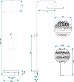 Комплект за душ Rea Rivo Brush Copper