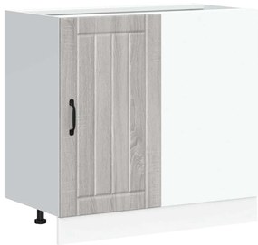 854314 vidaXL Шкаф за мивка, Lucca, сив сонома, инженерно дърво