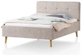 Сиво/кафяво двойно легло 140x200 cm тапицирано без ламелно дъно Smart – Meise Möbel