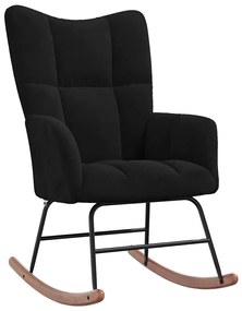 328145 vidaXL Люлеещ стол, черен, кадифе