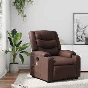 374125 vidaXL Масажен наклоняем стол, кафяв, изкуствена кожа