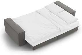 Светлосив кадифен сгъваем/с място за съхранение диван 247 cm Jodie – Micadoni