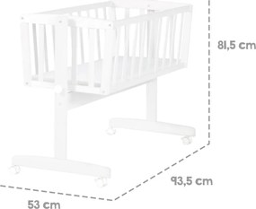 Бяла люлка 40x90 cm на колелца – Roba