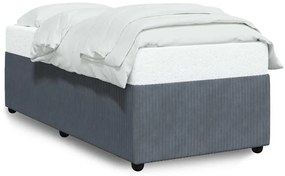 3284989 vidaXL Рамка за легло без матрак, тъмносива, 100x200 см, кадифе