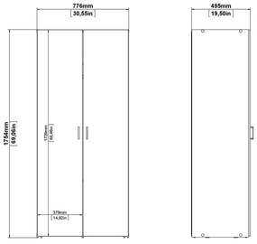 Бял гардероб 78x175 cm Space – Tvilum